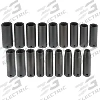 PROTO Impact Socket Set: 1/2 in Drive Size, Small Set (0-50 pieces) Set Size, 18 Pieces, Black Oxide (MPN J72149M). Key specifications — attr1204251: PROTO; attr1215453: 1/2 in; attr1215454: 10 mm to 27 mm.