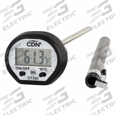 CDN Digital Thermometer: Food Safety/Gen Purpose Cooking, LCD, 5 5/8 in Overall Lg - Digital Thermometers for Food