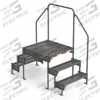 EGA Work Platform: 2.3 ft Platform Ht - Max, 34.6 in x 38.3 in, Steel, 500 lb Load Capacity (MPN CW6-27-3-3). Key specifications — Folding: Not Foldable; Mobility: Stationary; Use Location: Indoor; Brand: EGA; Color: Gray; Exit Direction: Forward; Height Adjustability: Adjustable Height; Includes Handrails: Handrails Included.