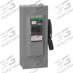 SCHNEIDER Safety Switch: Fusible, 100 A, Three Phase, 240V AC, Galvanized Steel, Indoor (MPN VH323N). Key specifications — Brand: SCHNEIDER.