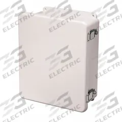 WIEGMANN Enclosure: Fiberglass, 18 in x 16 in x 8 in, NEMA 1/12/3R/4X/6P, Hinged, Solid Cover (MPN HW-WHJ181608CHQR). Key specifications — Brand: WIEGMANN; Closure Method: Padlock Hasp; Knockouts: Not Included.