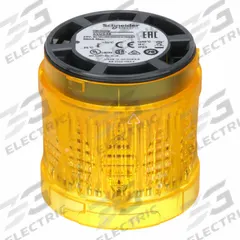 SCHNEIDER ELECTRIC Tower Light Module: Flashing, 24V AC/24V DC, Yellow, 60 mm Overall Dia, XVU (MPN XVUC48). Key specifications — Brand: SCHNEIDER; Compatible with Series: XVU; Lens Color: Yellow; Operating Voltage: 24V DC; Manufacturer Part Number: XVUC48.