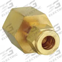 PARKER Compression Fitting Adapter: 1/4 in OD x 1/8 in Pipe Size, Compression x FNPT, Brass (MPN 4FSC2N-B). Key specifications — Compatible Fitting Brands: Parker A-LOK; Brand: PARKER.