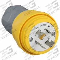 HUBBELL Locking Plug: Non-NEMA, Yellow, 120/208V AC, 30 A, 4 Pole, 4 Blade (MPN HBL28W09). Key specifications — Brand: HUBBELL.