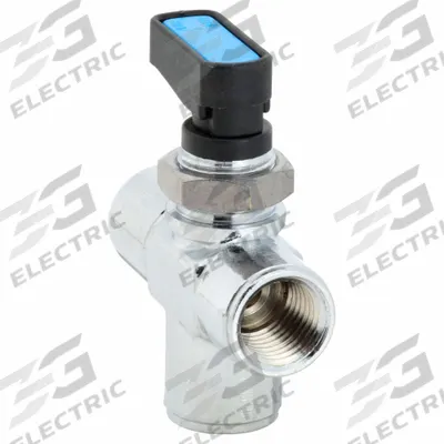 AIGNEP USA Manual Three-Way Ball Valve: 1/4 in, Chrome-Plated Brass, FNPT x FNPT x FNPT - Mini T-Port Brass Ball Valves