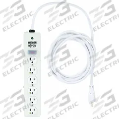TRIPP LITE Outlet Strip: 6 Outlets, 15 ft Cord Lg, 1,050 J Rated Energy, 15 A Current, UL 1363 (MPN SPS-615-HG). Key specifications — Brand: TRIPP LITE; Mounting Style: Keyhole.
