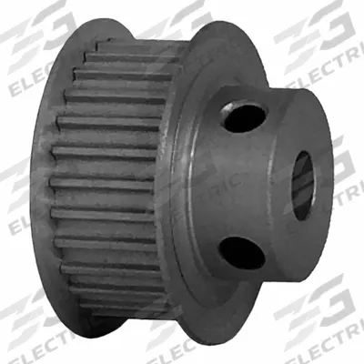 Dayton Timing Pulley: Curvilinear, Fixed, For 9 mm Belt Wd, 28 Teeth, 3 mm Pitch - HTD Section Fixed-Bore Timing Pulleys with Hub