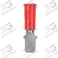 3M Wire Disconnect: Male Tab, Red, Vinyl, Partial Coverage, 22 AWG – 18 AWG Wire Size (MPN MTV18-250Q). Key specifications — attr1307035: 3M; attr1307036: MTV18-250Q.
