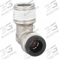 PARKER Push-Fit Elbow Fitting: 3/8 in OD x 3/8 in Pipe Size, Push-to-Connect x MNPTF, Brass, Silver (MPN W169PLPNS-6-6). Key specifications — Brand: PARKER.