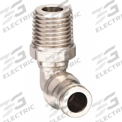 LEGRIS Push-Fit Elbow Fitting: 10 mm OD x 1/4 in Pipe Size, Push-to-Connect x MBSPT - Nickel-Plated Brass Tube Fittings