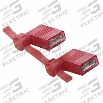 PANDUIT Wire Disconnect: Red, Nylon, Full Coverage - Fully Insulated Flag Disconnects