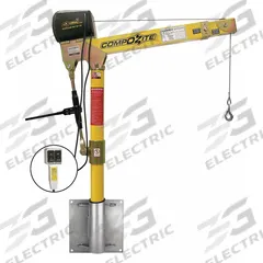 OZ LIFTING PRODUCTS Davit Crane Kit: Composite, Electric, 1,200 lb Max. Load Capacity, 0 in to 45 ft (MPN OZ1200DAV-ACW-SP6). Key specifications — Material: Composite; Brand: OZ LIFTING PRODUCTS; Included Base Type: Wall; Body Material: Composite.