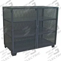 JAMCO Storage Cabinet: 48 in x 30 in x 54 in, 3 Fixed Shelves, Swing Handle & Padlock Hasp, Legs (MPN MC348BL). Key specifications — Brand: JAMCO; Body Panel Type: Ventilated; Base Type: Legs; Cabinet Color: Black; Frame Assembled: Assembled.