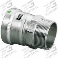 VIEGA MEGAPRESS Crimp Adapter Fitting: 2 1/2 in Pipe x 2 1/2 in Pipe Size, Press-fit x MNPT, EPDM (MPN 90635). Key specifications — Brand: VIEGA MEGAPRESS.