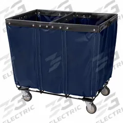 ROYAL BASKET TRUCKS Basket Truck: 14.9 cu ft, 42 lb, 36 in L x 26 in W x 33 1/2 in H, Navy Blue (MPN R36-VVV-PWA-4ULT). Key specifications — Brand: ROYAL BASKET TRUCKS; Liner Color: Navy Blue; Caster/Wheel Configuration: (4) Swivel; Assembled/Unassembled: Assembled.