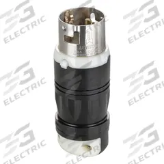 LEVITON Locking Plug: Non-NEMA, Black/White, 250V AC, 50 A, 2 Pole, 3 Blade (MPN CS8265C). Key specifications — Brand: LEVITON.