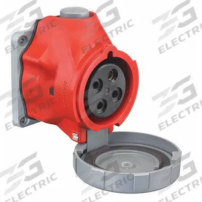 HUBBELL Pin and Sleeve Receptacle: Red, 380 to 415V AC, Three Phase, 30 A_32 A - Watertight Receptacles