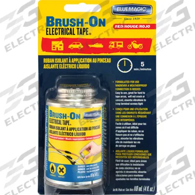 BLUE MAGIC Brush-On Electrical Tape: Red, 4 oz Container Size, Can - Adhesives, Sealants and Tape