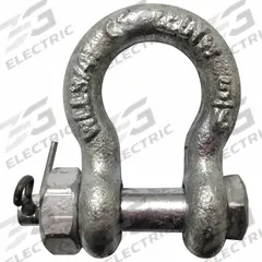 APPROVED VENDOR Anchor Shackle: Anchor Shackle, 1,500 lb Working Load Limit, Carbon Steel, Silver (MPN 55AX91). Key specifications — Body Color: Silver; Brand: APPROVED VENDOR.