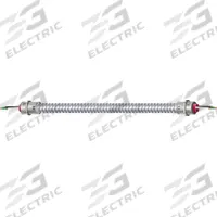 SOUTHWIRE Nonmetallic Clad Whip: 8 AWG, 2 Conductors, 6 ft, 600 V Volt, 12 in Wire Leads, Straight (MPN 55189307). Key specifications — Conductor Material: Copper; Includes: 12 in Wire Leads; Grounding Conductor Size: 10 AWG; Grounding Conductor Material: Copper; Grounding Conductor Insulation Material: PVC; Grounding Conductor Insulation Color: Green; Series: Ultra-Whip®; Shielding: Unshielded.