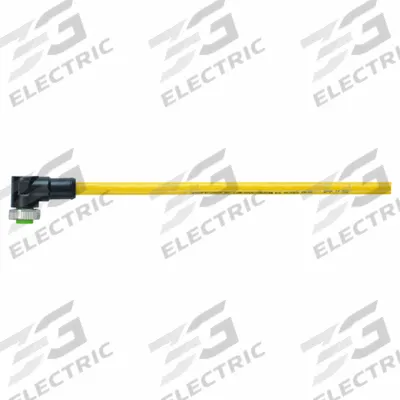 MURRELEKTRONIK Cordset: 7/8" Female Right Angle x Bare Wire, 3 Pins, Yellow, PVC, 1.5 m Cable Lg - Single-Ended Cordsets with PVC Jacket for Flexing Applications