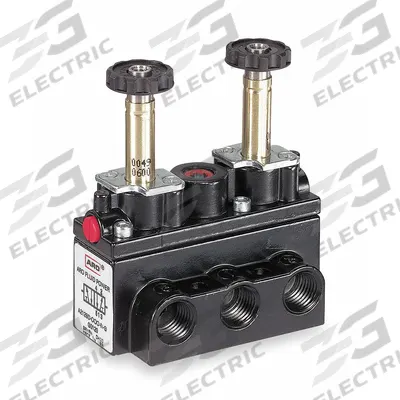 ARO Solenoid Air Control Valve: Alpha, Four-Way / Three-Position, 1/4 in Female NPT - ARO Alpha Series Solenoid-Operated Inline Air Control Valves