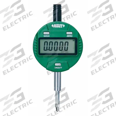 INSIZE Digital Indicator: 0 in to 1 in /0 mm to 25.4 mm, Inch/Metric, +/- 0.00015 in Accuracy - Digital Indicators with Non-Removable Flat Back