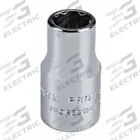 PROTO Socket: Metric, 1/4 in Drive Size, 14 mm Socket Size, 12-Point, Std, Chrome, 7/8 in Overall Lg (MPN J4714TM). Key specifications — attr1204417: PROTO; attr1204392: Chrome.