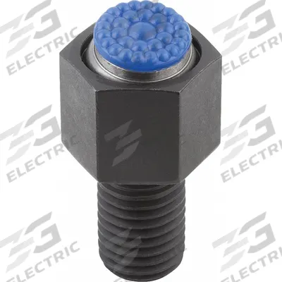 KIPP Threaded Gripper w/Polyurethane Pad: M12, 40 mm Thread Lg, 13 mm Pad Dia - Threaded Grippers with Polyurethane Pad