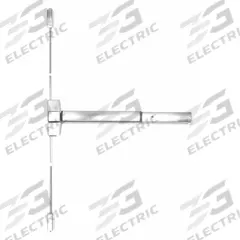 CORBIN Surface Vertical Rod: 48 in Max Door Wd, Stainless Steel (MPN ED5400A 630 W48 MELR). Key specifications — attr1011860: Exit Device; attr1011837: CORBIN; attr1011847: Surface Vertical Rod; attr1011858: Push; attr1024139: Touchbar; attr1011835: Yes.