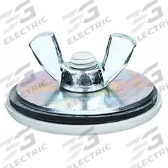 SIEMENS Hole Plug: Nonmetallic, 1/2 in Conduit Hole Size, For 30.5 mm Hole Dia - Max, Plastic, Gray (MPN 52AAH6). Key specifications — Color: Gray; Brand: SIEMENS; Finish: Chrome Plating; For Hole Type: Conduit; Includes: Wing Nut; Material: Plastic; NEMA Enclosure Rating: 13.