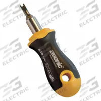 JB INDUSTRIES Refrigerant Cap Lock Screwdriver: 9/16 in Overall Lg, Plastic/Steel, Black/Yellow (MPN SHLD-3-DRIVER). Key specifications — Compatible Refrigerant Type: R-410A; Includes: Bits; Material: Steel; Color: Yellow; Brand: JB INDUSTRIES; Product Type: Refrigerant Cap Lock Screwdriver.