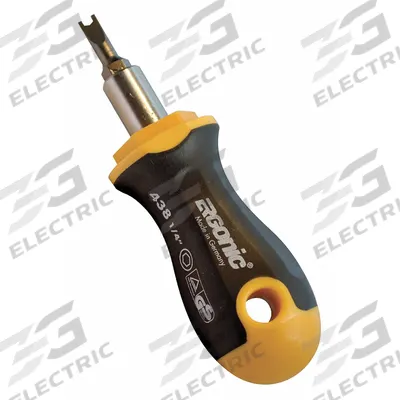 JB INDUSTRIES Refrigerant Cap Lock Screwdriver: 9/16 in Overall Lg, Plastic/Steel - Tamper Resistant Screw Drivers & Bits