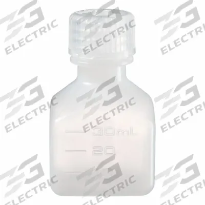 NALGENE Graduated Bottle: 30 mL, 1 fl oz, HDPE, Natural, 20 mm Screw Closure Size - HDPE Rectangular Lab Bottles