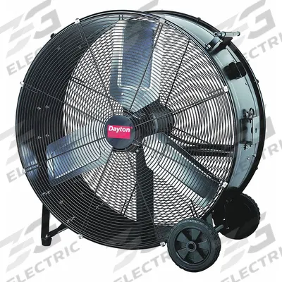 Dayton Circulating Fan: 24 in Blade Dia, 115V AC, Mobile, 1/3 hp, Direct Drive - Standard Industrial Floor Fans