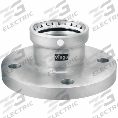 VIEGA MEGAPRESS Crimp Adapter Fitting: 3 in Pipe Size, Press-fit, FKM - Stainless Steel Press Pipe Flanges