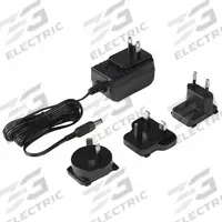 SCS Plug-In Charger: 100 to 240V AC, 7.5V DC, 1.5 A Output Current, Asia/European/UK/US Country Plug (MPN 770064). Key specifications — Input Voltage: 100 to 240V AC; Country Plug Style: US; Output Plug Inside Polarity: Positive; Output Voltage: 7.5V DC; Regulated: Regulated; Tip Size: 5.5 x 2.5 mm; Brand: SCS.