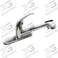 DOMINION FAUCETS Straight Kitchen Faucet: Silver, Cast Brass, Single-Post, Deck, 1 Mounting Holes (MPN 77-2100). Key specifications — Series: Silver; Brand: DOMINION FAUCETS.