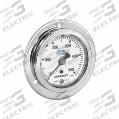 ASHCROFT Panel Mount Pressure Gauge: 0 psi to 160 psi, 2 1/2 in Dial, 1/4 in NPT Male, Lower Back (MPN 632008S02B160#). Key specifications — Accuracy: +/-1.60%; Brand: ASHCROFT; Vibration Resistance Properties: None; Gauge Wetted Parts: Stainless Steel.