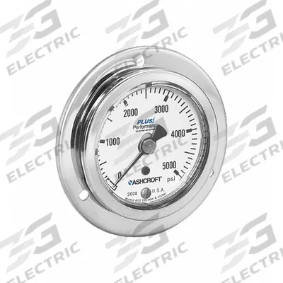ASHCROFT Panel Mount Pressure Gauge: 0 psi to 160 psi, 2 1/2 in Dial, 1/4 in NPT Male - Back-Flange Panel-Mount with Stainless Steel Wetted Parts