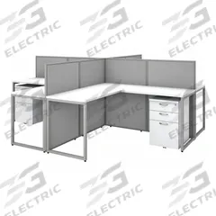 BUSH BUSINESS FURNITURE Modular Cubicle Workstation: 45 in Overall Ht, 119 in Overall Wd, White (MPN EOD760SWH-03K). Key specifications — Brand: BUSH BUSINESS FURNITURE; Office Cubicle Color: White.