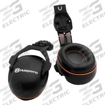 HUSQVARNA Hearing Protector: Hard Hat-Mounted Earmuff, Passive, 24 dB NRR, Foldable - Hard Hat-Mounted Earmuffs