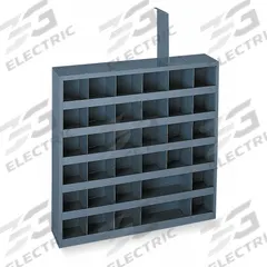 DURHAM MFG Pigeonhole Bin Unit: 24 in x 4 3/4 in x 24 in, 36 Compartments, Gray, Steel (MPN 314-95). Key specifications — Material: Steel; Brand: DURHAM MFG; Color: Gray.