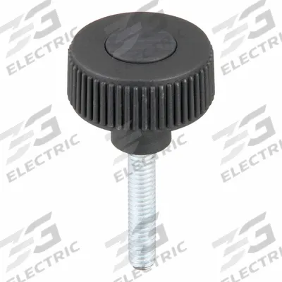 KIPP Hand Knob: Knurled, Plastic w/ Steel Thread, 3/8"-16 Thread, 40 mm Thread Lg - Knurled Knobs with Threaded Stud