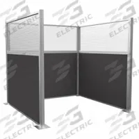 VERSARE Cubicle Wall: 72 in Overall Ht, 72 in Overall Wd, 6 Panels, Charcoal, Fabric (MPN 1861407). Key specifications — Panel Color: Charcoal; Brand: VERSARE; Panel Material: Fabric; Window Style: Fluted.