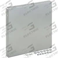 HOFFMAN Wireway Closure Plate: 8 in Wd, 8 in Ht, 14 ga Gauge, 1, Without Knockouts, Steel, Painted (MPN F88GCPNK). Key specifications — Brand: HOFFMAN; Finish: Painted; With/Without Knockouts - Broad: No.