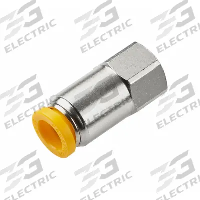 PARKER Push-Fit Adapter Fitting: 4 mm OD x 1/4 in Pipe Size, Push-to-Connect x BSPP - Nickel-Plated Brass Tube Fittings