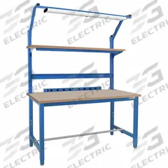 BENCHPRO Workbenches: Adj Ht, Particleboard, 60 in x 30 in, 6,600 lb Overall Load Capacity, Blue (MPN KPBC-5). Key specifications — Brand: BENCHPRO; Height Adjustability: Adjustable Height.