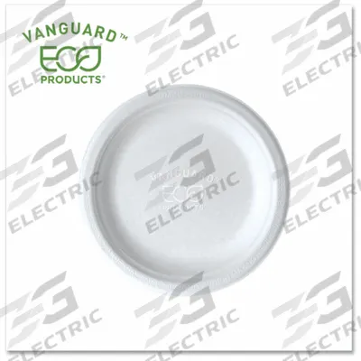 APPROVED VENDOR Disposable Fiber Plate: White, 6 in Disposable Plate Size, 1 Compartments - Compostable Fiber Plates