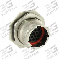 SOURIAU Electrical Connector: Trim Trio UTO 14, Jam Nut Receptacle, 19 Contacts, 5 A, IP68/IP69K (MPN UT0W71419PH6). Key specifications — Wire Size: 26 AWG to 18 AWG; Includes Contacts: Contacts Not Included; Brand: SOURIAU; Coupling Type: 1/3 Bayonet; IP Rating: IP69K; Series: Trim Trio UTO; Contact Gender: Male; Voltage Rating: 250V (UL).